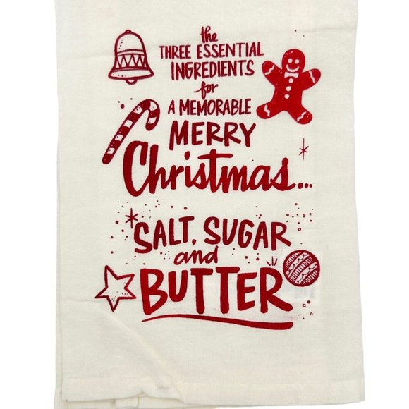 Primitives by Kathy Set of Dish Towels Holiday Recipes Star Cookie Cutter NWT - Picture 5 of 16